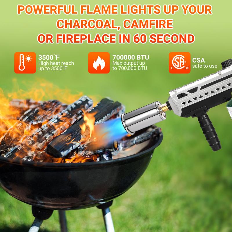 700,000 BTU Propane Blow Torch, Heavy Duty Culinary Torch for Cooking, BBQ, Steak, Creme Brulee & Outdoor Fire Starter
