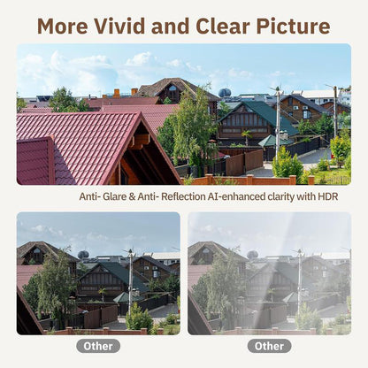 3MP 2K WiFi Window Security Camera – Dual-Band 2.4G/5G, Color Night Vision, Person & Motion Detection, 24/7 Recording, Easy Install