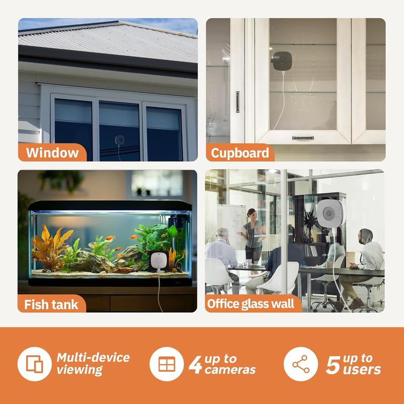 3MP 2K WiFi Window Security Camera – Dual-Band 2.4G/5G, Color Night Vision, Person & Motion Detection, 24/7 Recording, Easy Install